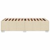 Cadre de lit sans matelas crème 100x200 cm tissu 