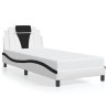 Cadre de lit sans matelas blanc et noir 80x200 cm similicuir 
