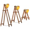 Lampadaires 3 pcs Laiton E27 Bois de manguier massif 