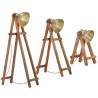 Lampadaires 3 pcs Laiton E27 Bois de manguier massif 