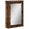 Armoire à miroir de salle de bain chêne fumé bois d’ingénierie 