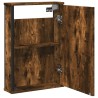 Armoire à miroir de salle de bain chêne fumé bois d’ingénierie 