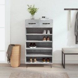 Armoire à chaussures gris béton 60x35x105 cm bois d'ingénierie 