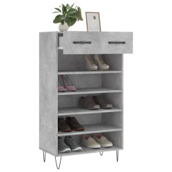 Armoire à chaussures gris béton 60x35x105 cm bois d'ingénierie 