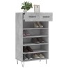 Armoire à chaussures gris béton 60x35x105 cm bois d'ingénierie 