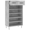 Armoire à chaussures gris béton 60x35x105 cm bois d'ingénierie 