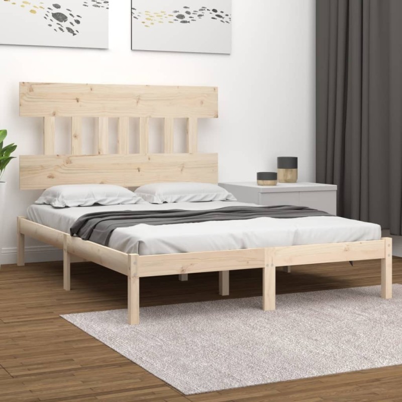 Cadre de lit sans matelas 180x200 cm bois massif 