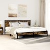 Cadre de lit en métal sans matelas chêne fumé 183x213 cm 