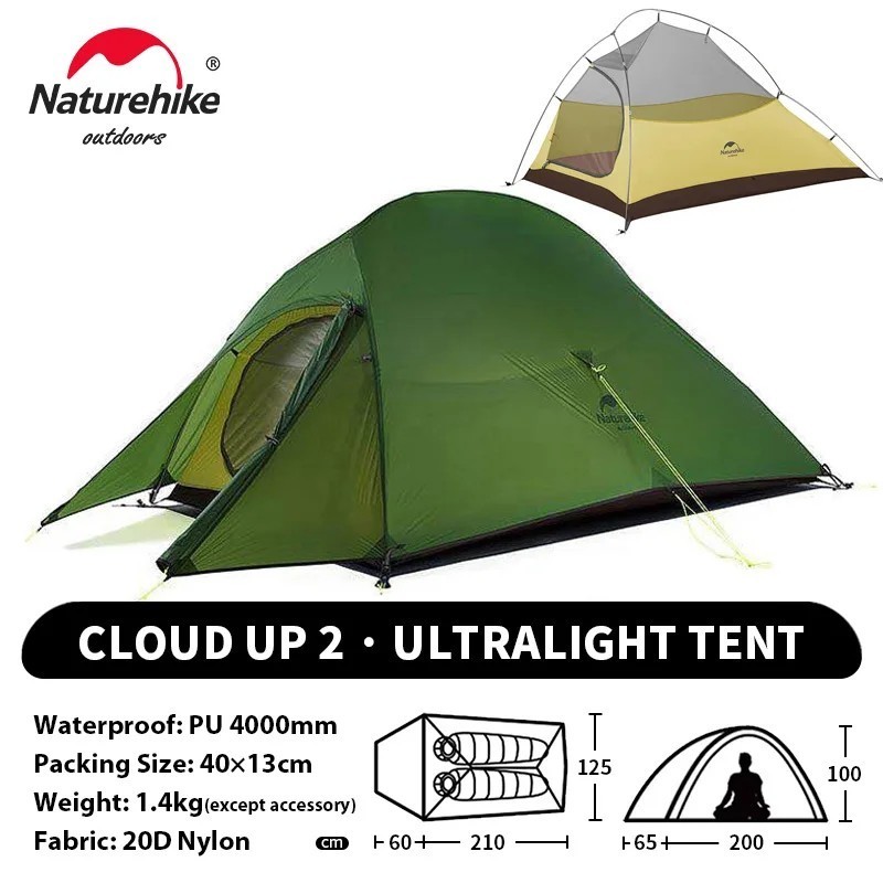 Naturehike Cloud Up 2 personnes tente ultralégère 20D Camping tente ét Naturehike Cloud Up 2 personnes tente ultralégère 20D Camping tente ét