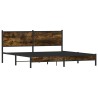 Cadre de lit en métal sans matelas chêne fumé 183x213 cm 