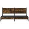 Cadre de lit en métal sans matelas chêne fumé 183x213 cm 