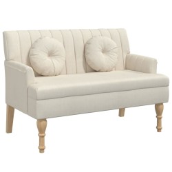 Banc avec coussins 113x64,5x75,5 cm lin 