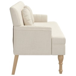 Banc avec coussins 113x64,5x75,5 cm lin 