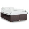 Cadre de lit sans matelas marron foncé 140x190 cm tissu 