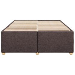 Cadre de lit sans matelas marron foncé 140x190 cm tissu 