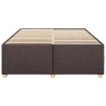 Cadre de lit sans matelas marron foncé 140x190 cm tissu 