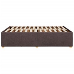 Cadre de lit sans matelas marron foncé 140x190 cm tissu 