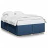 Cadre de lit sans matelas bleu 140x190 cm tissu 