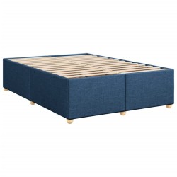 Cadre de lit sans matelas bleu 140x190 cm tissu 