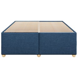 Cadre de lit sans matelas bleu 140x190 cm tissu 