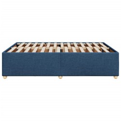 Cadre de lit sans matelas bleu 140x190 cm tissu 