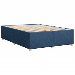 Cadre de lit sans matelas bleu 140x190 cm tissu 