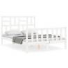 Cadre de lit sans matelas blanc bois de pin massif 