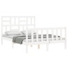 Cadre de lit sans matelas blanc bois de pin massif 
