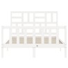 Cadre de lit sans matelas blanc bois de pin massif 