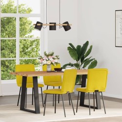 Chaises à manger lot de 4 jaune velours 