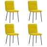 Chaises à manger lot de 4 jaune velours 