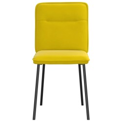 Chaises à manger lot de 4 jaune velours 