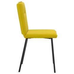 Chaises à manger lot de 4 jaune velours 