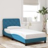 Cadre de lit sans matelas bleu 90x190 cm velours 