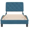 Cadre de lit sans matelas bleu 90x190 cm velours 