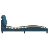 Cadre de lit sans matelas bleu 90x190 cm velours 