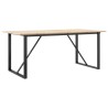 Table à manger cadre en O 180x90x75 cm bois de pin massif acier 