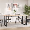 Table à manger cadre en O 180x90x75 cm bois de pin massif acier 