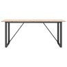 Table à manger cadre en O 180x90x75 cm bois de pin massif acier 