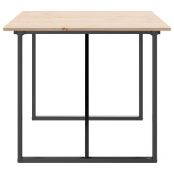 Table à manger cadre en O 180x90x75 cm bois de pin massif acier 