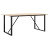 Table à manger cadre en O 180x90x75 cm bois de pin massif acier 