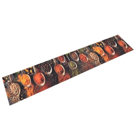 Tapis de cuisine lavable impression cuillère épices 60x300 cm 