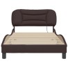 Cadre de lit sans matelas marron foncé 100x200 cm tissu 