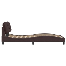 Cadre de lit sans matelas marron foncé 100x200 cm tissu 