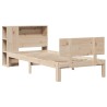 Lit bibliothèque sans matelas 90x200 cm bois de pin massif 