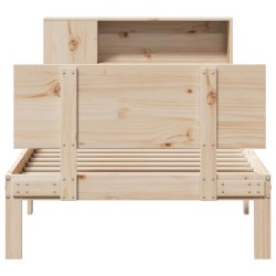 Lit bibliothèque sans matelas 90x200 cm bois de pin massif 