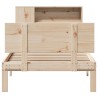 Lit bibliothèque sans matelas 90x200 cm bois de pin massif 