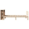 Lit bibliothèque sans matelas 90x200 cm bois de pin massif 