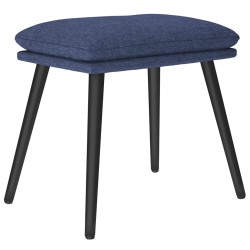 Chaise de relaxation avec tabouret Bleu Tissu 