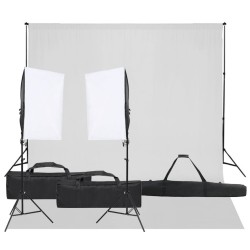 Kit de studio photo avec éclairage et toile de fond 
